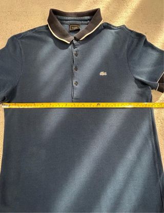 Polo Lacoste Azul Logo Blanco Talla M