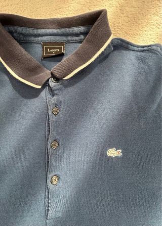 Polo Lacoste Azul Logo Blanco Talla M