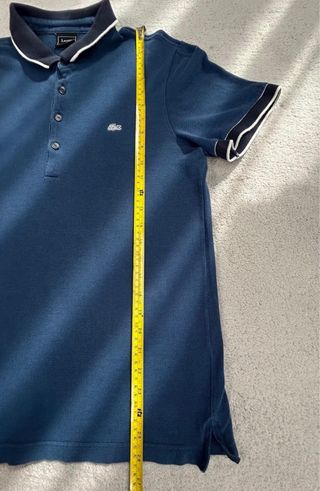 Polo Lacoste Azul Logo Blanco Talla M