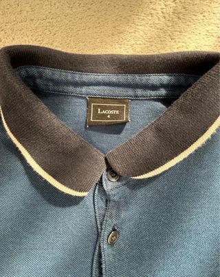 Polo Lacoste Azul Logo Blanco Talla M
