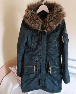 Parka Khujo azul petróleo-verde (Talla M)