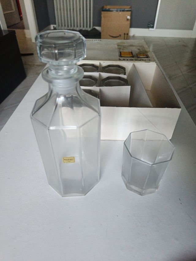 Juego Botella y Vasos Luminarc Cristal