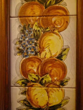 Cuadro Cerámica 3 Azulejos Frutas
