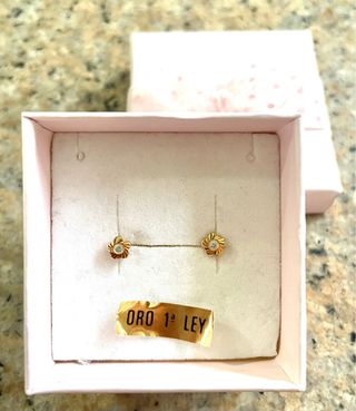 Pendientes Oro 1ª Ley Flor