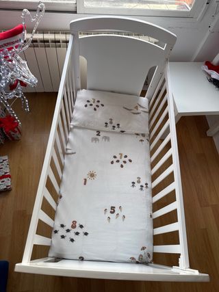 Cuna Blanca de Madera Osito