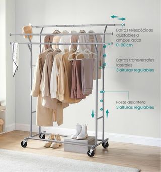 Perchero desmontable con ruedas