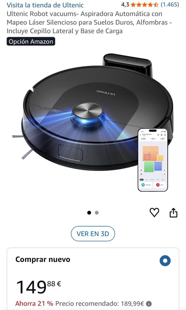 Aspirador Robot ULNTENIC D10