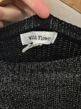 Maglia Wild Flower brillantinata Nera Taglia M