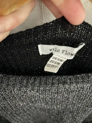 Maglia Wild Flower brillantinata Nera Taglia M