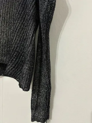 Maglia Wild Flower brillantinata Nera Taglia M