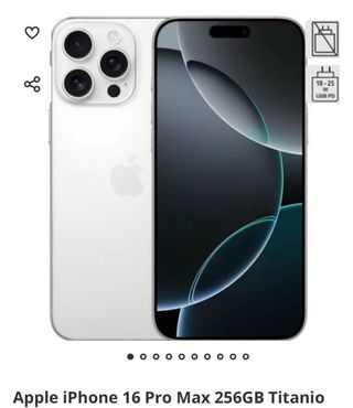 iPhone 16 Pro Max 256GB Titanio