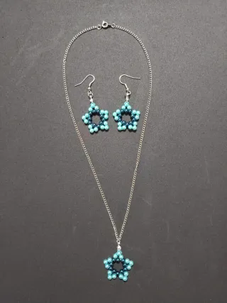 Set Collana e Orecchini Stella Blu