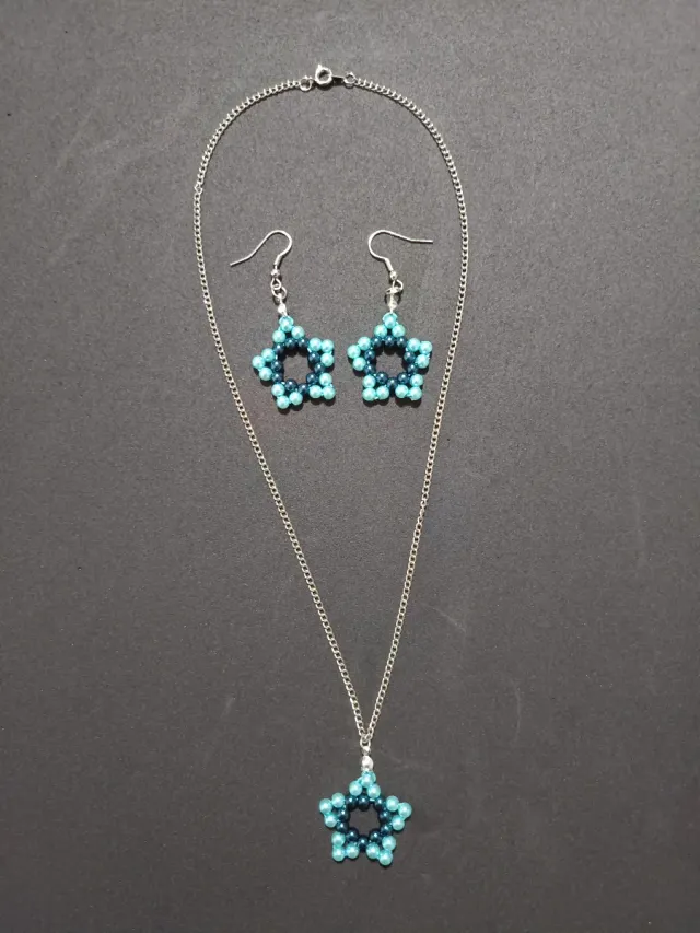 Set Collana e Orecchini Stella Blu