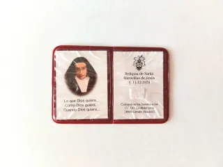 Reliquia de Santa Maravillas de Jesús (tela)