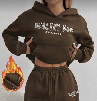 Sudadera deportiva mujer invierno marrón