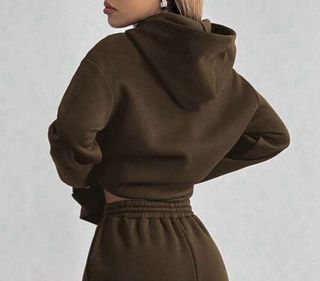 Sudadera deportiva mujer invierno marrón