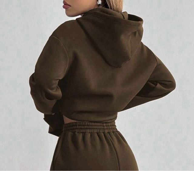 Sudadera deportiva mujer invierno marrón