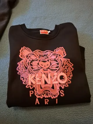 KENZO Jersey sudadera Kenzo Negro con Tigre Rosa