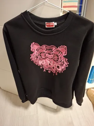 KENZO Jersey sudadera Kenzo Negro con Tigre Rosa