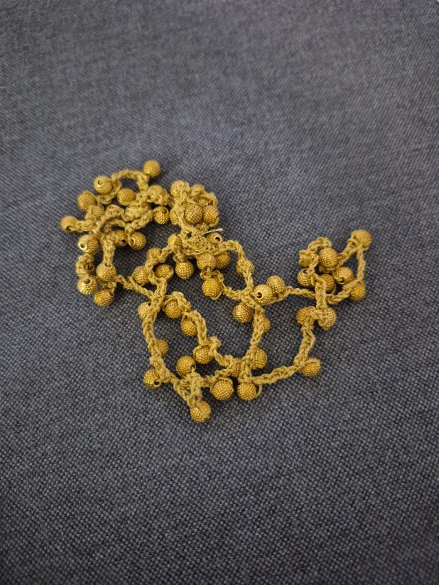 Collana uncinetto argento lunga 1 metro Collana o