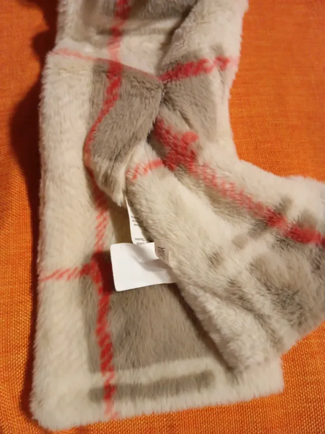 Sciarpa donna beige e rossa