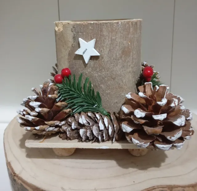 Portacandele in Legno Decorato