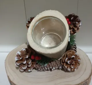 Portacandele in Legno Decorato