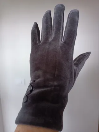 Guantes mujer terciopelo gris