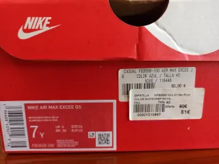 Nike Air Max Excee GS Talla 40 Nuevas