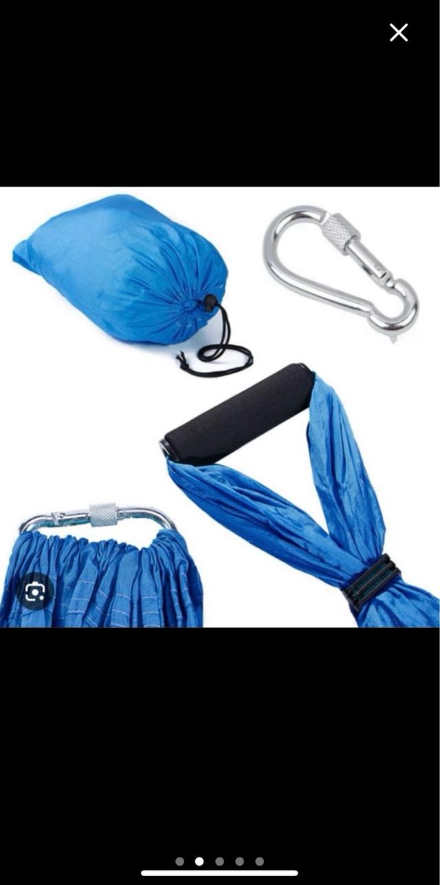 Columpio Yoga Aéreo Tela Azul y Negra