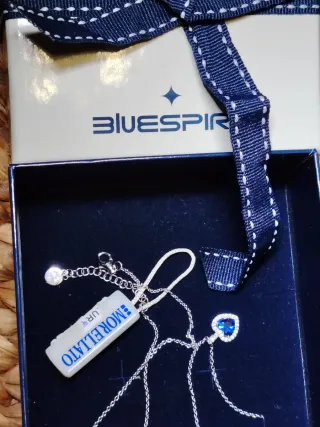 Collana cuore cristallo blu e bianchi