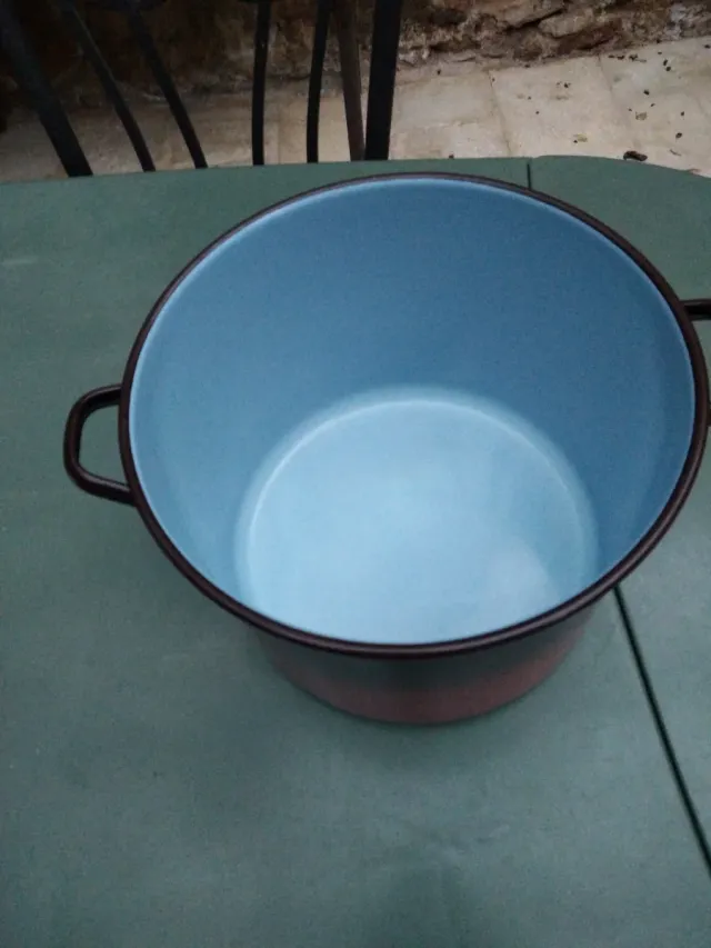 Cazuela esmaltada grande azul y roja