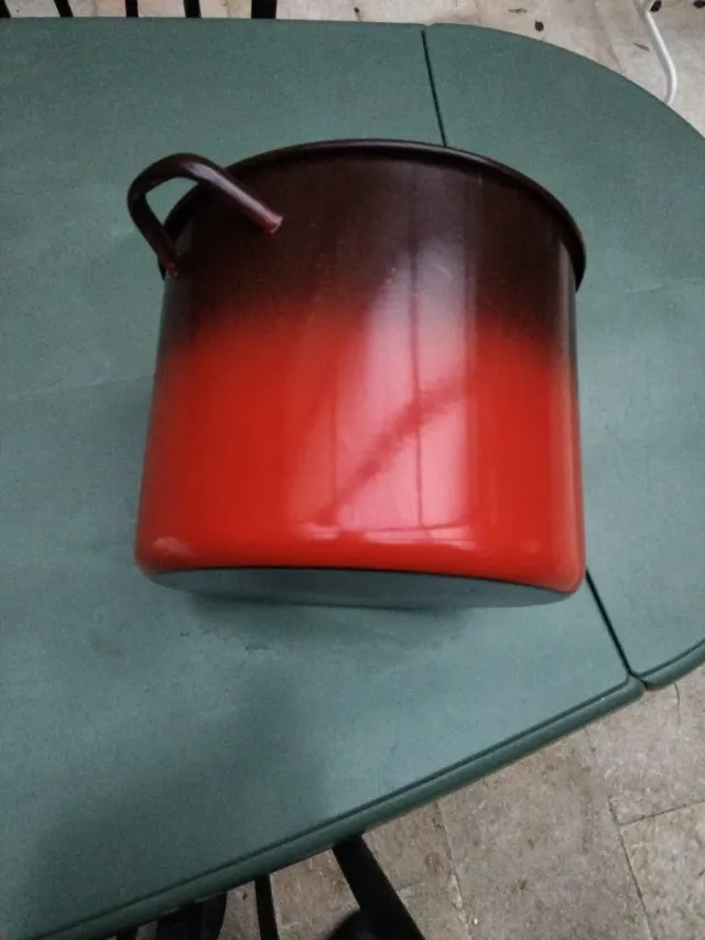 Cazuela esmaltada grande azul y roja