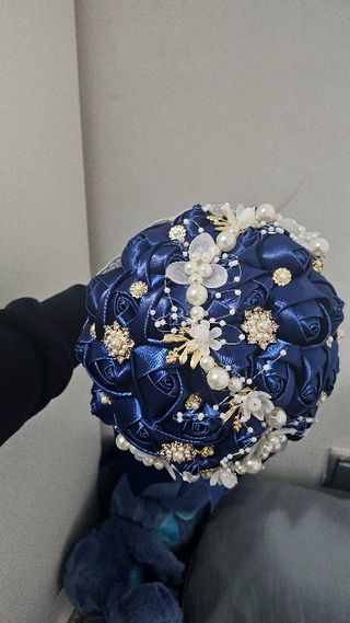 Ramo de Novia/Eventos Azul y Dorado