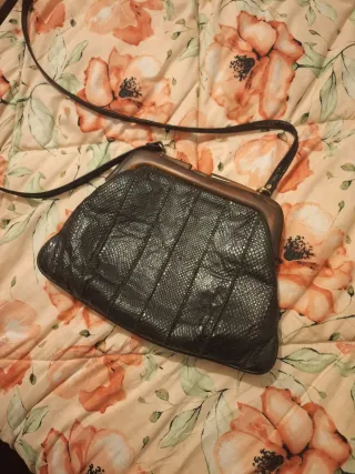 Borsa vintage pitonata tracolla
