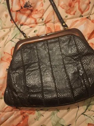 Borsa vintage pitonata tracolla
