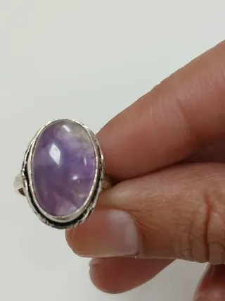 Anel Artesanal Indiano Pedra Ametista