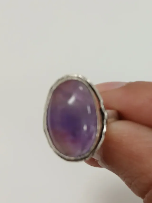 Anel Artesanal Indiano Pedra Ametista
