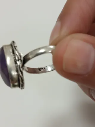 Anel Artesanal Indiano Pedra Ametista