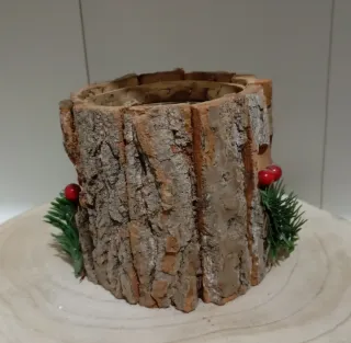 Portacandele in legno con cuore