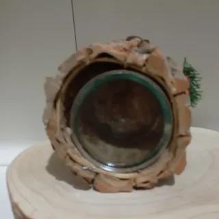 Portacandele in legno con cuore