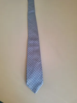 Corbata hombre azul y gris con estampado