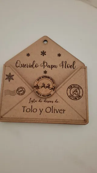 Carta Papa Noel Madera Personalizada
