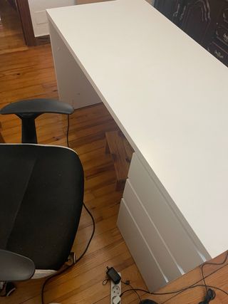 Escritorio blanco madera amplio