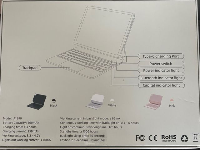 Capa com Teclado Wireless p/ iPad 11/10.9