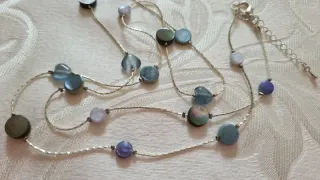 Collana vintage H.L. Brown con madreperla e pietre