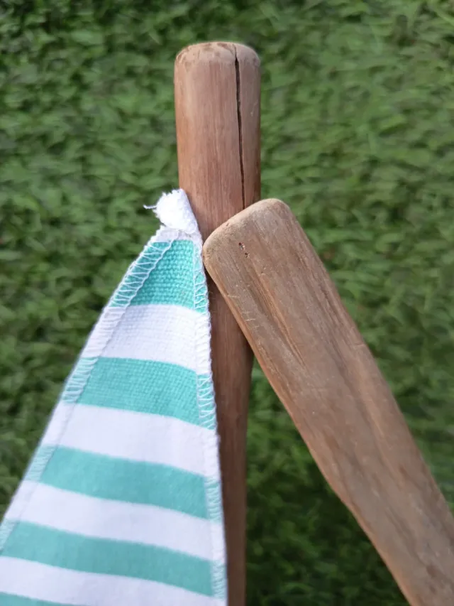 Barco decorativo madera y tela