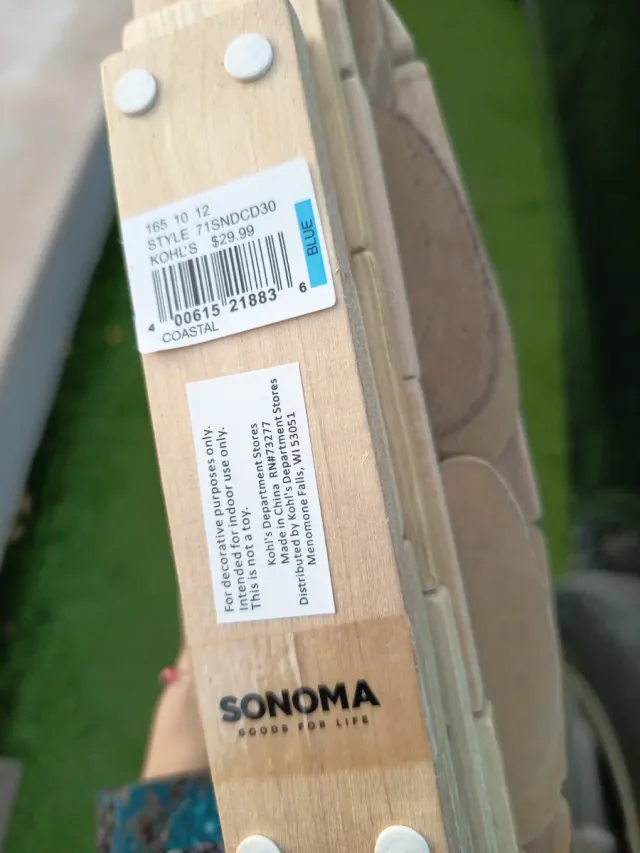 Barco decorativo madera y tela