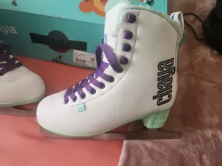 Patines de hielo Chaya blancos y menta talla 37