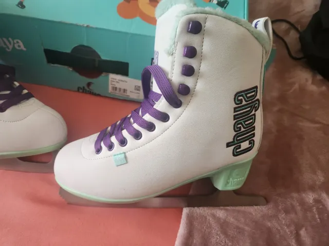 Patines de hielo Chaya blancos y menta talla 37